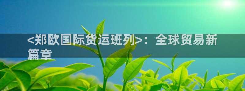 尊龙凯时人生就是搏平台：<郑欧国际货运班列>：全球贸易新